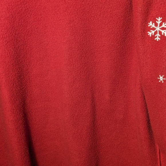 Croft & Barrow Women's 1X Red Fleece Full Zip Cardigan w/ Xmas Scenery - Picture 5 of 9
